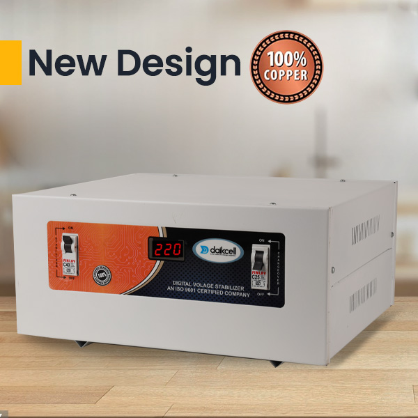 daikcell 5 KVA COPPER 50V-300V Mainline Heavy Duty Voltage Stabilizer For Home 4000W - 20 Amps Load for Single Phase