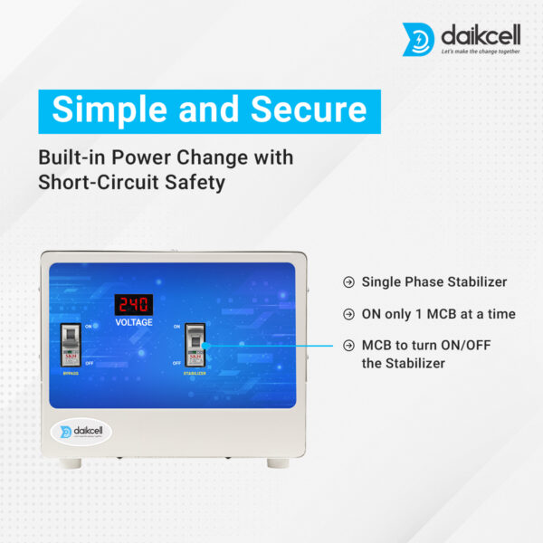 daikcell 15 KVA COPPER 170V-350V Mainline Heavy Duty Voltage Stabilizer For Home 12000W for Single Phase - DSR038