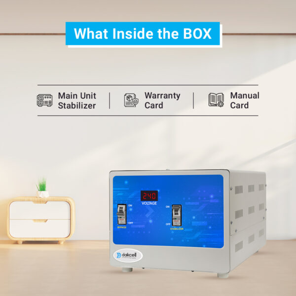 daikcell 10 KVA COPPER 170V-350V Mainline Heavy Duty Voltage Stabilizer For Home 8000W for Single Phase - DSR037