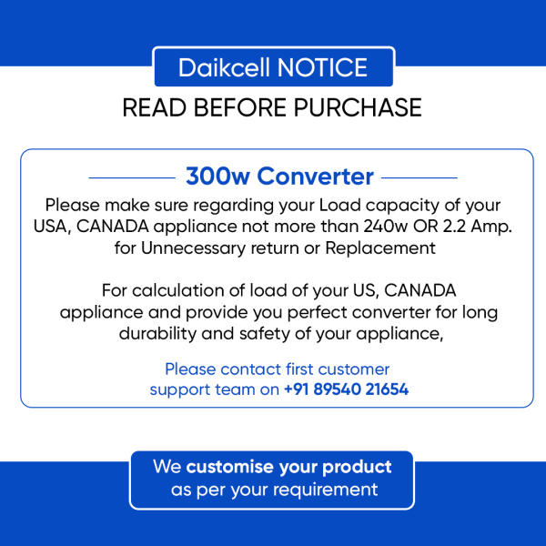 daikcell 500 watt 220v to 110v digital stepdown transformer voltage converter for US appliances in India - 5 Year Replacement Warranty - DSR034 - Silver