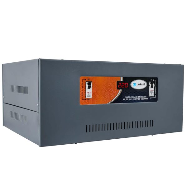 daikcell 15 KVA COPPER 90V-300V Mainline Heavy Duty Voltage Stabilizer For Home 12000W for Single Phase - DSR030 - Gray