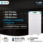 daikcell 2 in 1 Combo inbuilt Lithium-ion Inverter Battery for Home  | Pure Sinewave 1100 VA/12V | 1280 Wh with 13.6 Year Life | Wall-Mountable with 5 Year Replacement Warranty - Li1280 - 1KVA