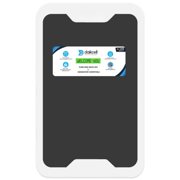 daikcell 3 in 1 inbuilt Lithium-ion Inverter Battery for Home | Solar+Electricity Charging | Pure Sinewave 1100VA/12V | 1280Wh with 15 Year Life | Wall-Mountable | 5 Year Replacement Warranty - 1KVA