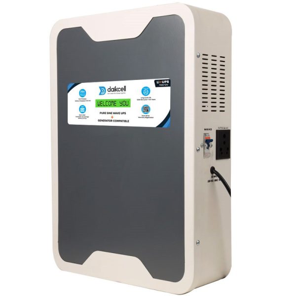 Li+UPS 1280 | Solar+Electricity Charging Pure Sinewave 1100 VA/12V with 1280 Wh inbuilt Lithium-ion Battery with Upto 13.6 Year Life | Wall-Mountable with 5 Year Replacement Warranty - Li1280