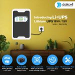 daikcell 3 in 1 inbuilt Lithium-ion Inverter Battery for Home | Solar+Electricity Charging | Pure Sinewave 1100VA/12V | 1280Wh with 15 Year Life | Wall-Mountable | 5 Year Replacement Warranty - 1KVA