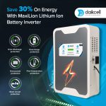 daikcell 3 in 1 inbuilt Lithium-ion Inverter Battery for Home | Solar+Electricity Charging | Pure Sinewave 1100VA/12V | 1280Wh with 15 Year Life | Wall-Mountable | 5 Year Replacement Warranty - 1KVA