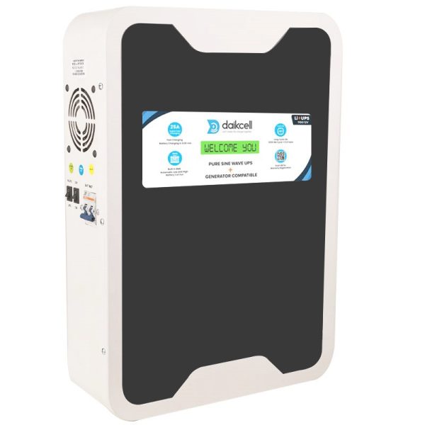 daikcell ChargON 1280 | Pure Sinewave 1100 VA/12V with 1280 Wh inbuilt Lithium-ion Battery for Home, Shop & Office with Upto 13.6 Year Life | Wall-Mountable with 5 Year Warranty - Li+UPS 1280 - 1KVA