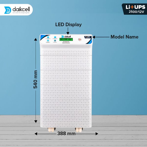 daikcell 2 in 1 inbuilt Lithium-ion Inverter Battery  | Pure Sinewave 2500 VA/24V | 2560 Wh with Upto 13.6 Year Life | 5 Year Replacement Warranty - 2.5KVA ( Runs Even 1 HP Motor )