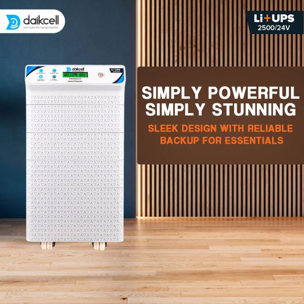 daikcell 2 in 1 inbuilt Lithium-ion Inverter Battery  | Pure Sinewave 2500 VA/24V | 2560 Wh with Upto 15 Year Life | 5 Year Replacement Warranty - 2.5KVA ( Runs Even 1 HP Motor )