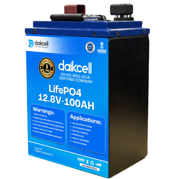 daikcell Chargon 12.8V Lithium ion Inverter Battery for Home | Solar Compatible | 1280 Wh with 15 Year Life | More Backup Than 180Ah+ Acid Battery | Works with Any Normal Inverter | 1+4 Years Warranty