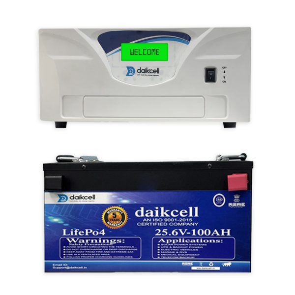 Lithium Inverter & Battery Combo for Home, Shop & Office | 2000VA Pure Sine Wave + 25.6V Lithium ion Universal Battery | More Backup Than 2 x 180Ah+ Lead-Acid Battery | 1+4 Years Warranty